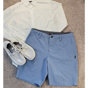 O’Neill Reserve Hybrid Chino Shorts Light Blue Quick Dry Mens 30 Beach To Street